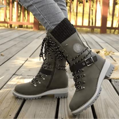 Bexley | Lace-Up Knit Cuff Mid-Calf Winter Snow Boots