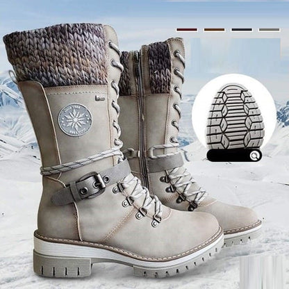 Bexley | Lace-Up Knit Cuff Mid-Calf Winter Snow Boots