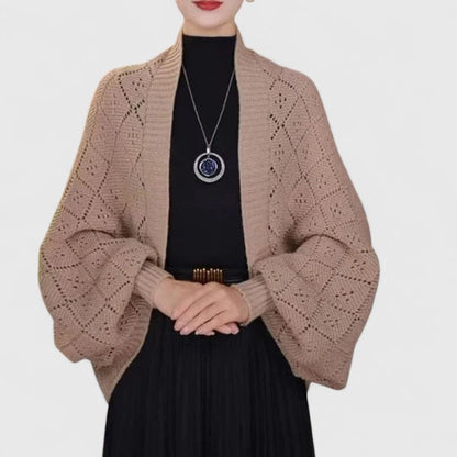 Elyzianne | Convertible Shawl Open-Front Winter Cardigan