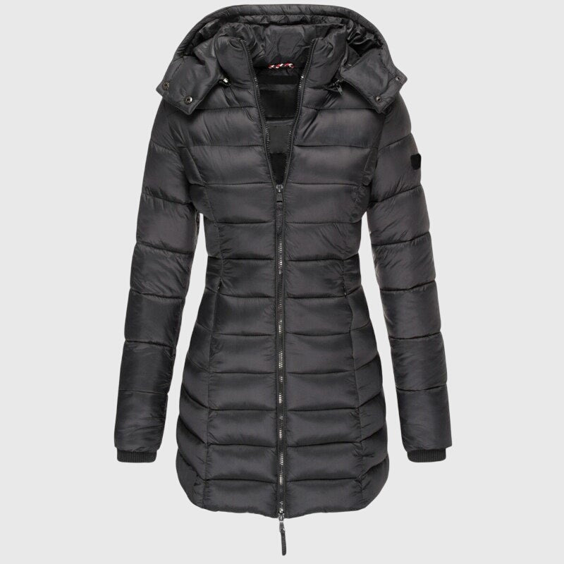 Kiera | Quilted Waterproof Hooded Longline Puffer Coat