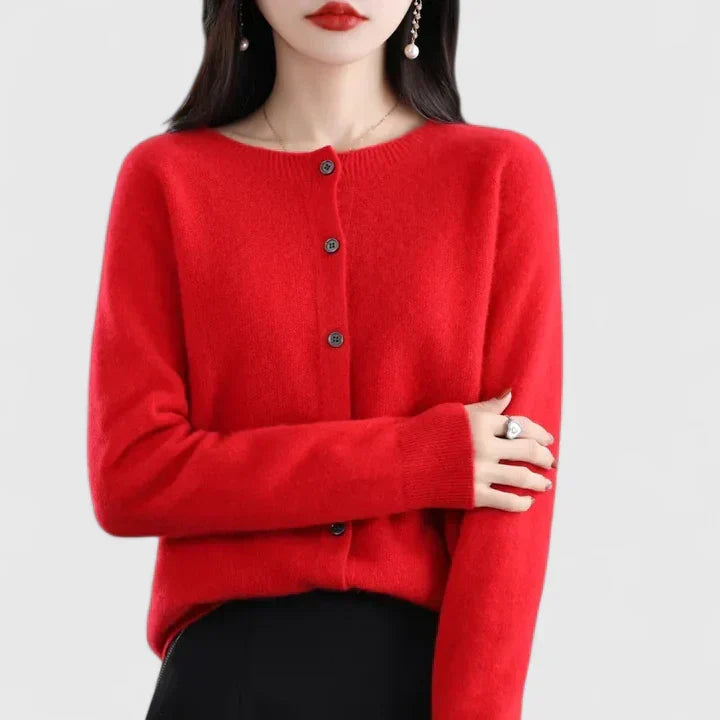Lyxandria | O-Neck Single-Breasted Winter Cardigan