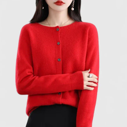 Lyxandria | O-Neck Single-Breasted Winter Cardigan