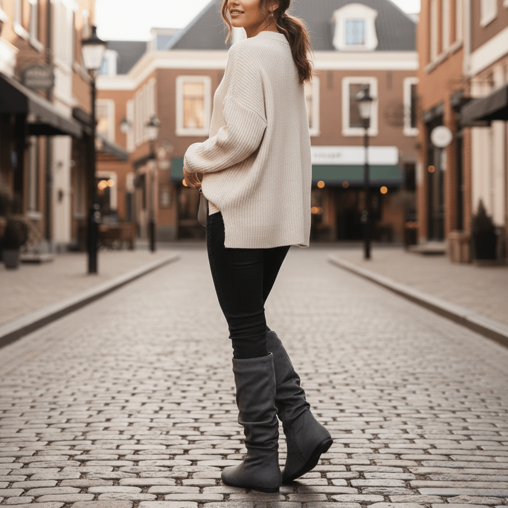 Valencia | Slouch Flat Pointed Mid-Calf Boots