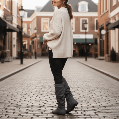 Valencia | Slouch Flat Pointed Mid-Calf Boots