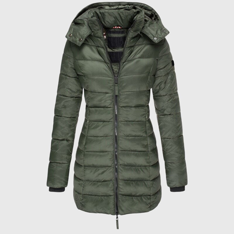 Kiera | Quilted Waterproof Hooded Longline Puffer Coat