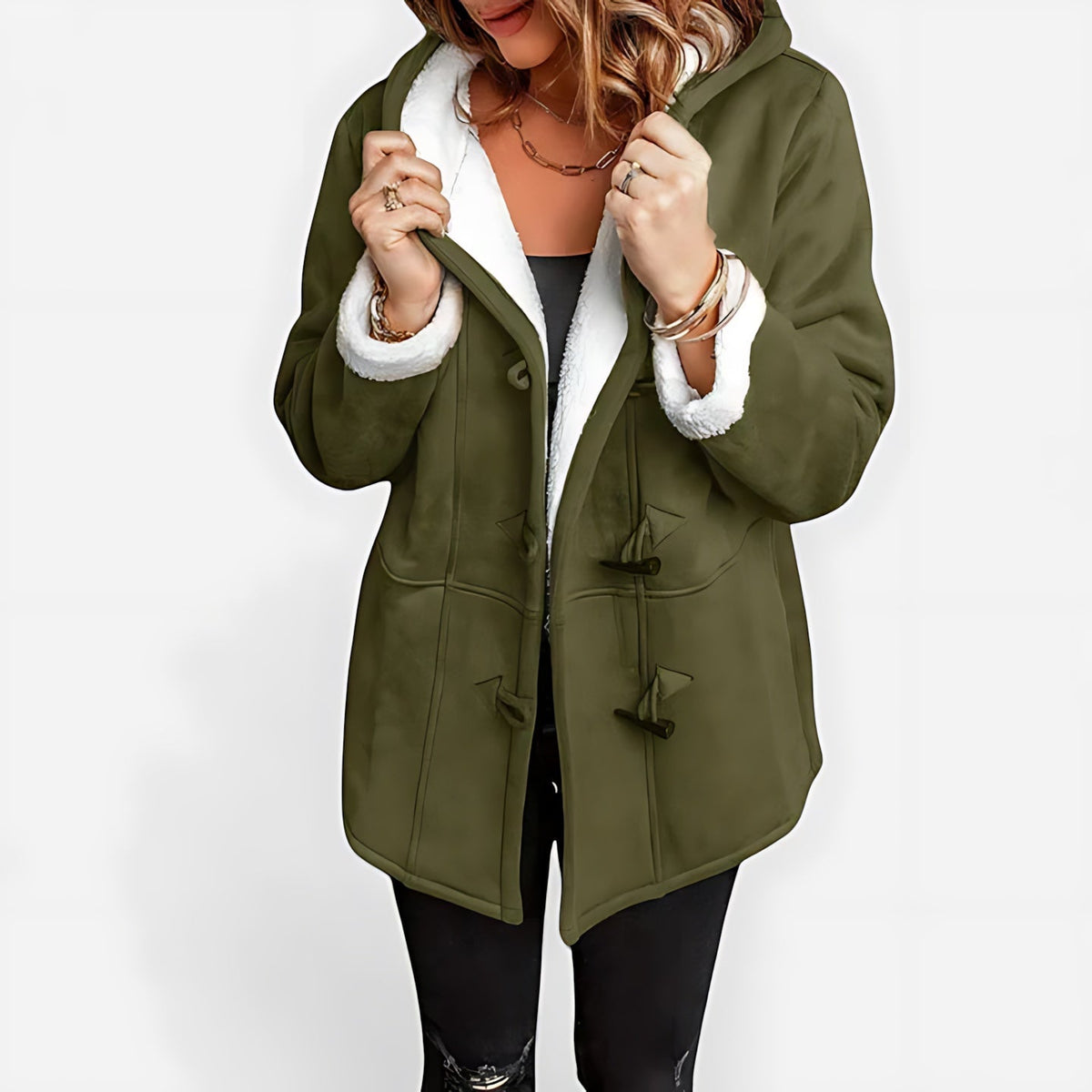 Daniela | Sherpa Lined Hooded Toggle Duffle Winter Coat