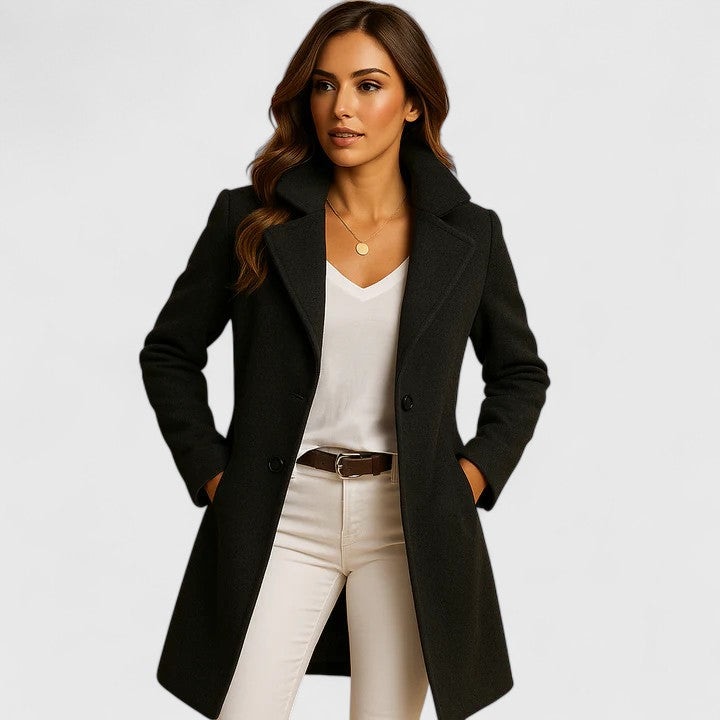 Marlow | Single-Breasted Notch Lapel Tailored Winter Coat