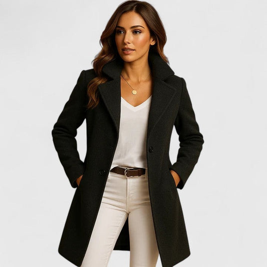 Marlow | Single-Breasted Notch Lapel Tailored Winter Coat