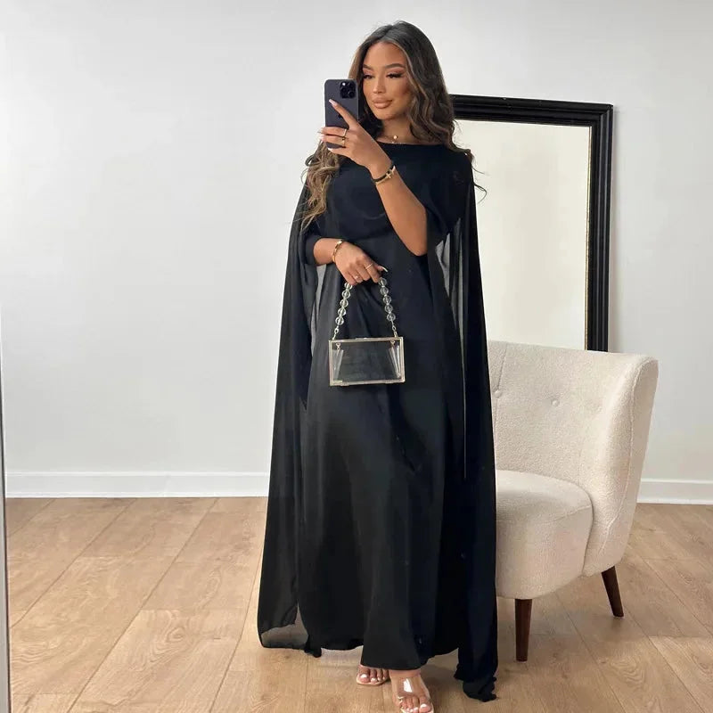 Rosie | Women's Cape Maxi Wedding Guest Dress