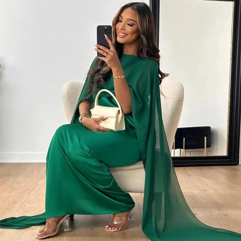 Rosie | Women's Cape Maxi Wedding Guest Dress