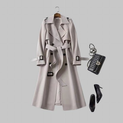 Gabriella | Belted Double Breasted Midi Trench Coat