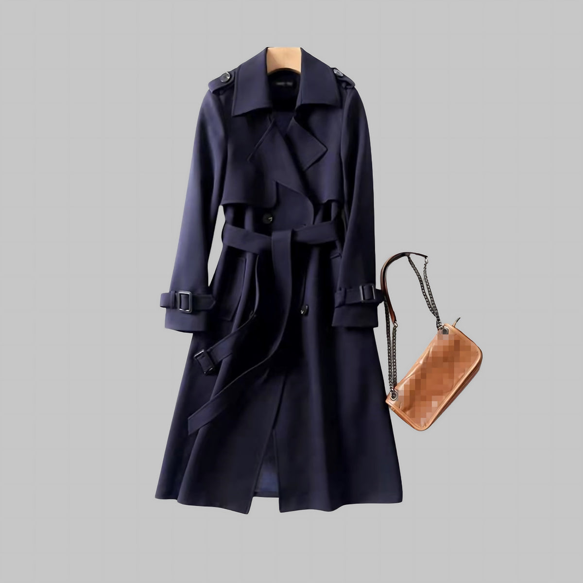 Gabriella | Belted Double Breasted Midi Trench Coat