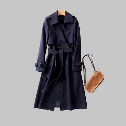 Gabriella | Belted Double Breasted Midi Trench Coat