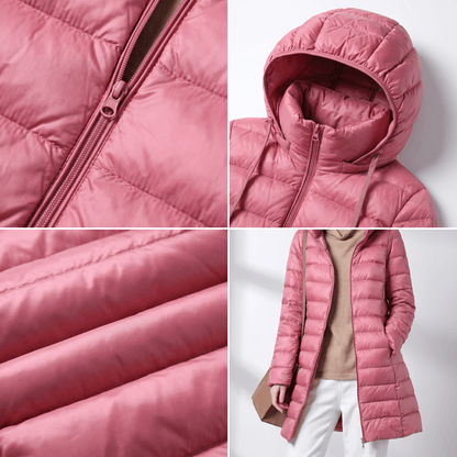 Aveline | Ultralight Hooded Longline Down Puffer Coat