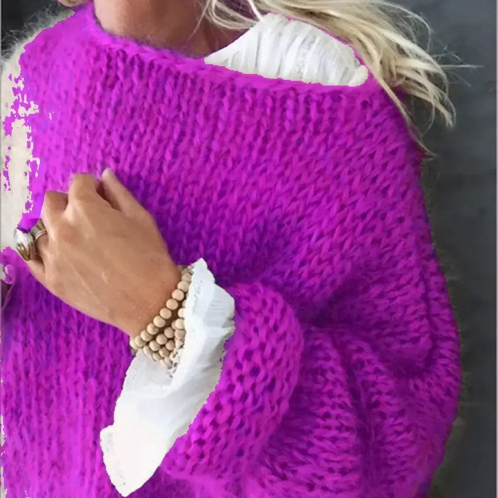 Rachel | Cosy Fluffy Oversized Round Neck Winter Jumper