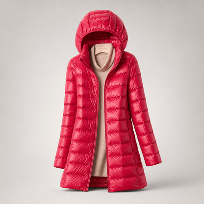 Aveline | Ultralight Hooded Longline Down Puffer Coat