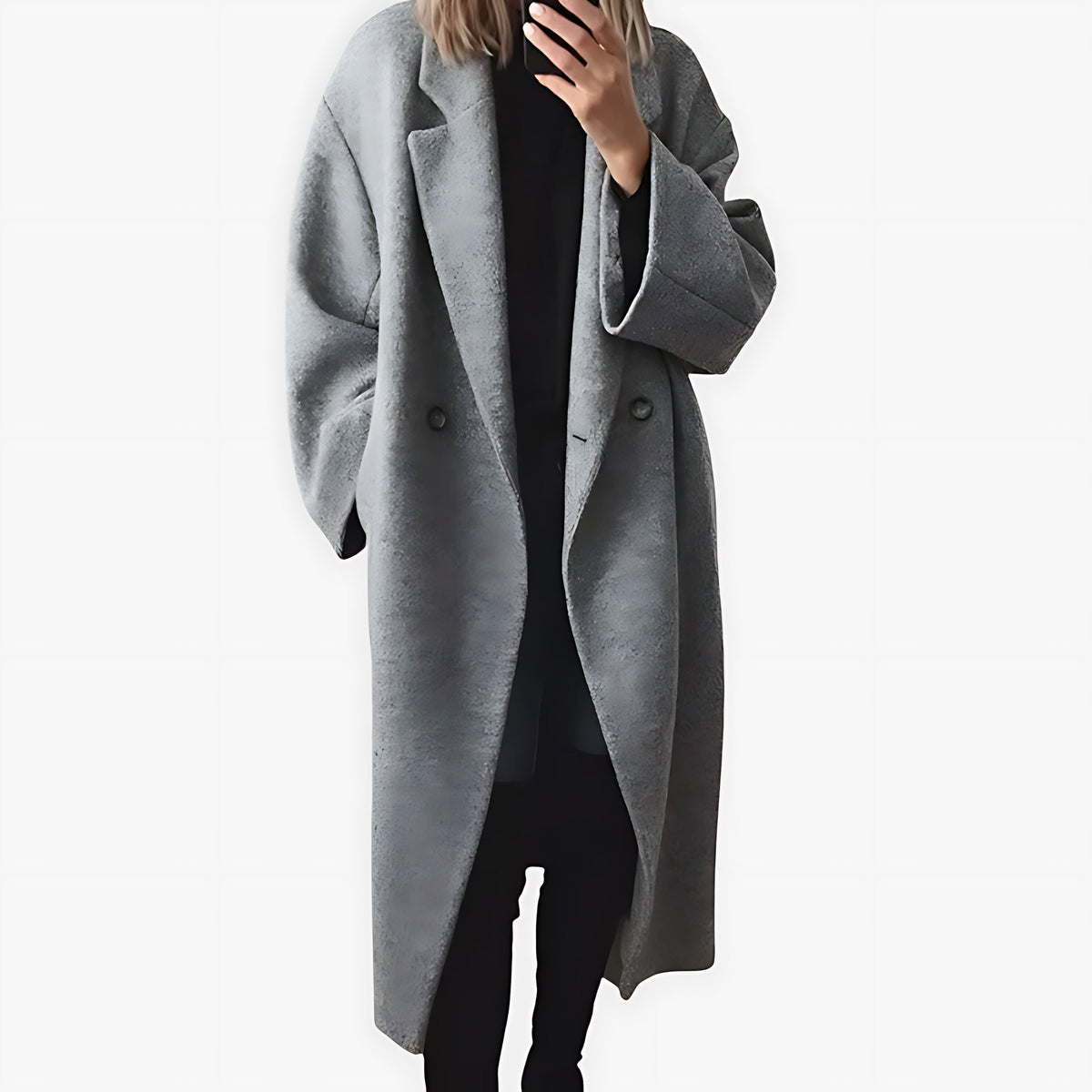 Diana | Double Breasted Oversized Longline Wool Overcoat