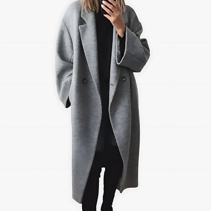 Diana | Double Breasted Oversized Longline Wool Overcoat