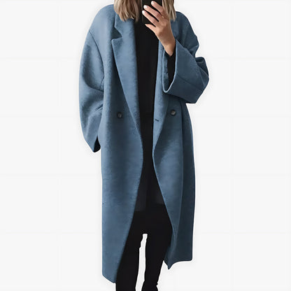 Diana | Double Breasted Oversized Longline Wool Overcoat