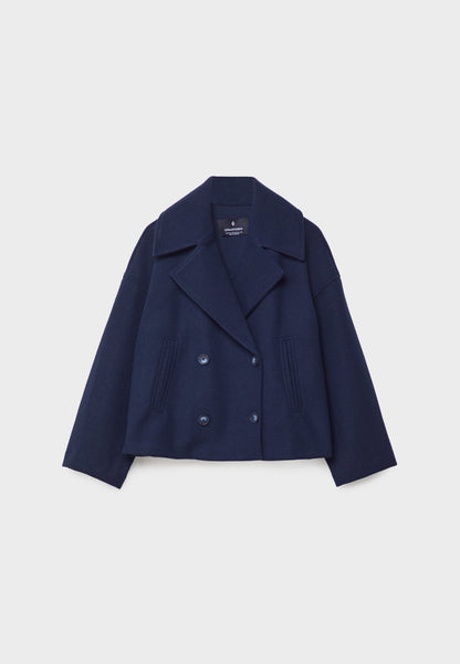 Leonie | Double-Breasted Wool Blend Cropped Jacket