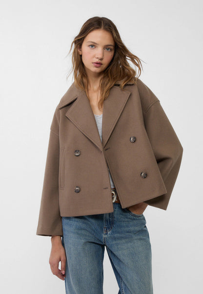 Leonie | Double-Breasted Wool Blend Cropped Jacket