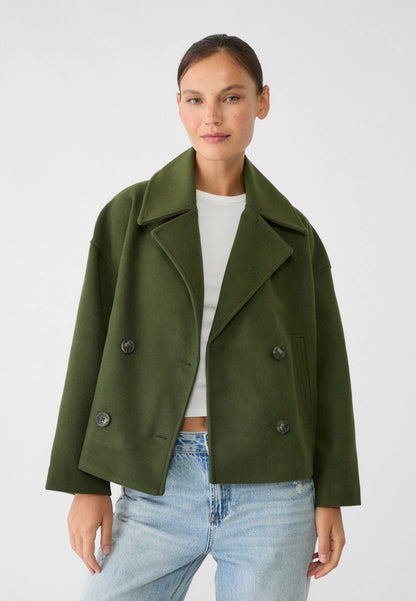 Leonie | Double-Breasted Wool Blend Cropped Jacket