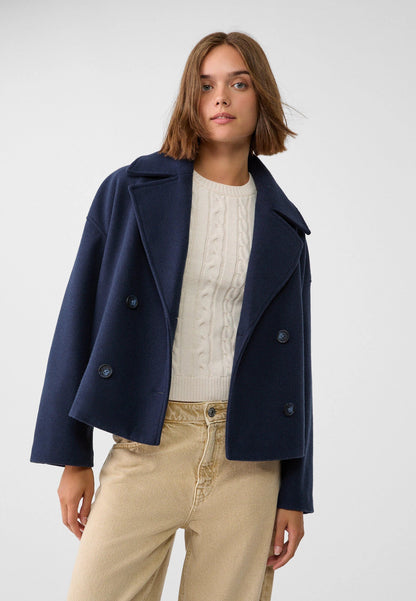 Leonie | Double-Breasted Wool Blend Cropped Jacket