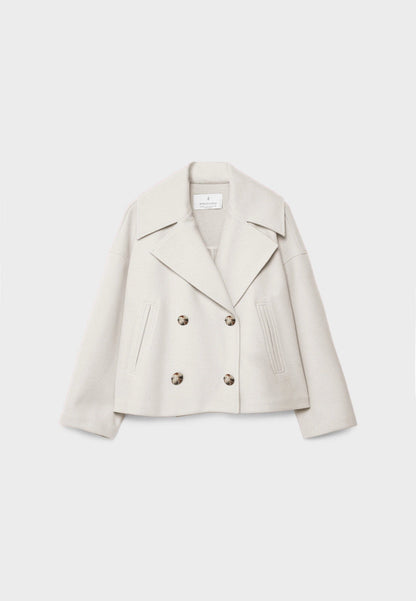 Leonie | Double-Breasted Wool Blend Cropped Jacket