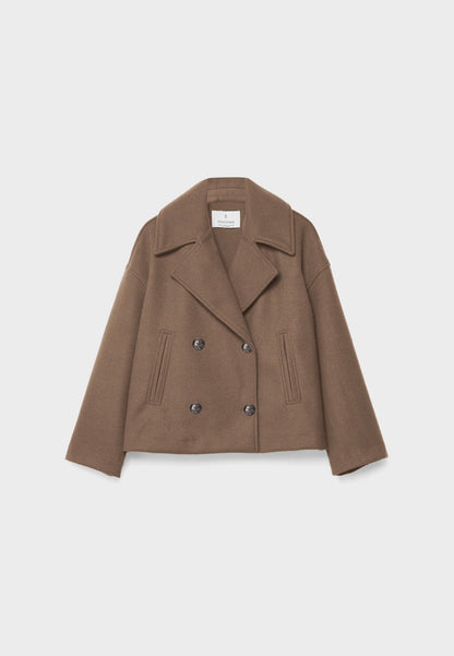 Leonie | Double-Breasted Wool Blend Cropped Jacket