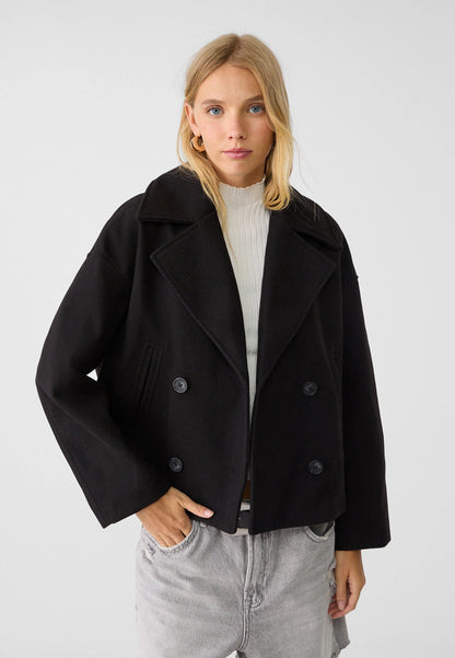Leonie | Double-Breasted Wool Blend Cropped Jacket