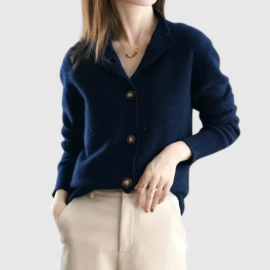 Camilla | Revere Collar Knit Cardigan