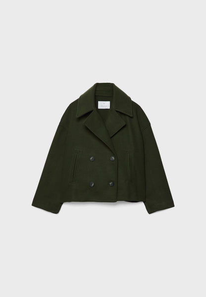 Leonie | Double-Breasted Wool Blend Cropped Jacket