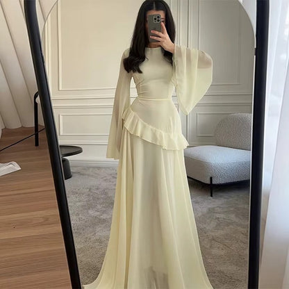 Olivia | Wedding Guest Tiered Maxi Dress with Bell Sleeves