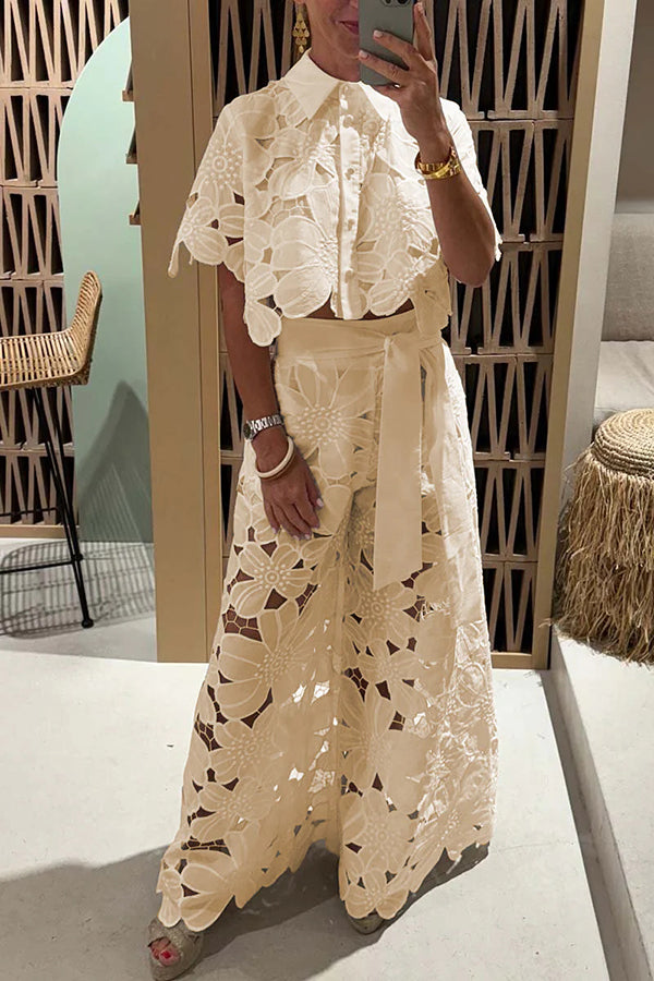 Isadora | Eyelet Ruffle Maxi Dress