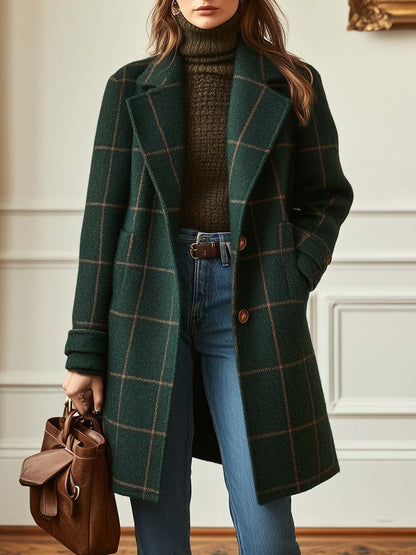 Whitney | Tailored Plaid Double-Breasted Trench Coat