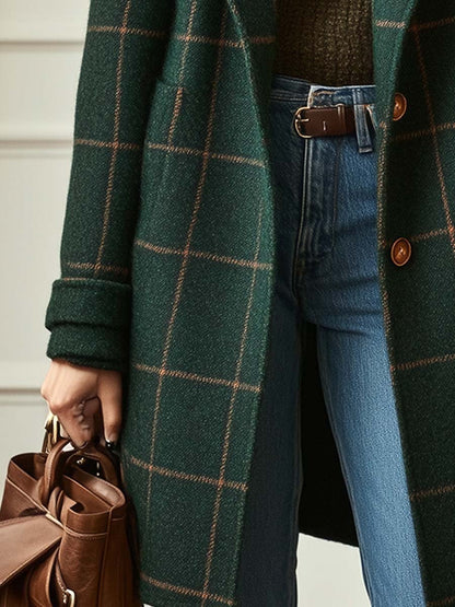 Whitney | Tailored Plaid Double-Breasted Trench Coat
