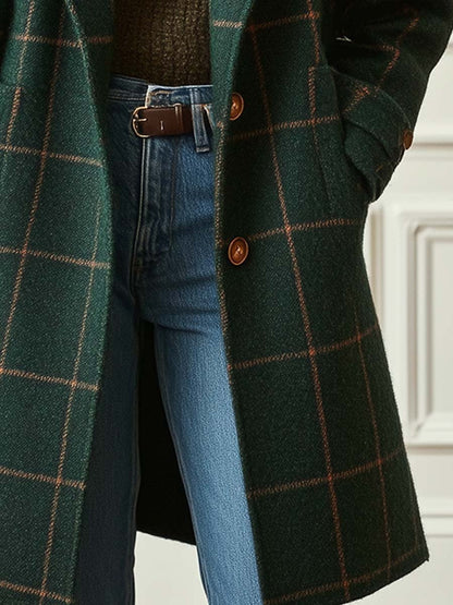 Whitney | Tailored Plaid Double-Breasted Trench Coat
