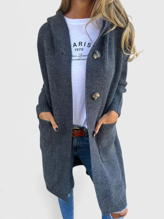 Julia | Hooded Longline Knit Cardigan