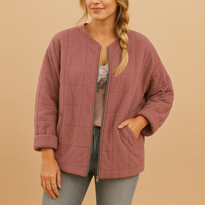 Xanthe | Relaxed Quilted Jacket with Stand Collar and Side Pockets