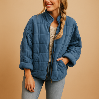 Xanthe | Relaxed Quilted Jacket with Stand Collar and Side Pockets