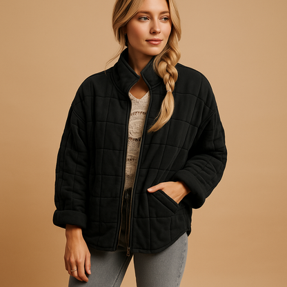 Xanthe | Relaxed Quilted Jacket with Stand Collar and Side Pockets