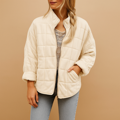 Xanthe | Relaxed Quilted Jacket with Stand Collar and Side Pockets