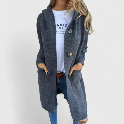 Dia | Deep-Pocket Button-Front Winter Cardigan