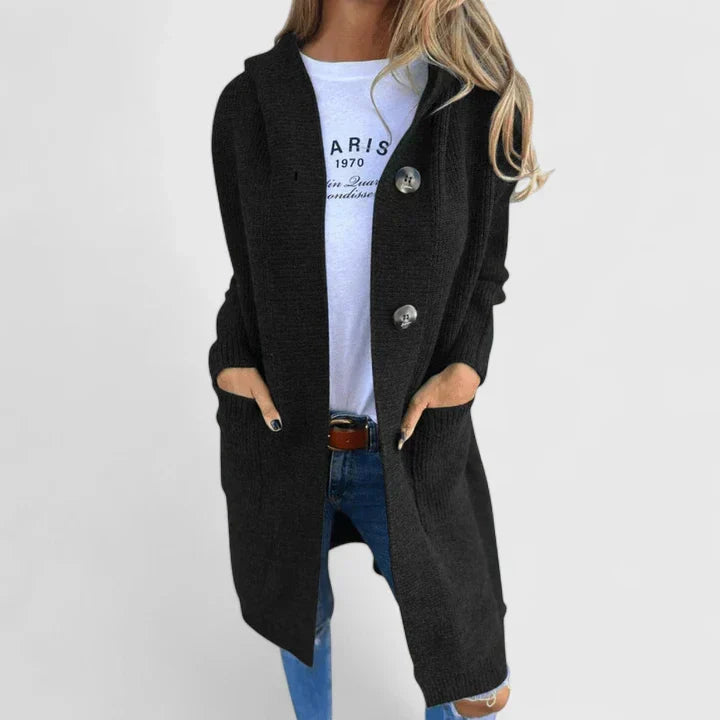 Dia | Deep-Pocket Button-Front Winter Cardigan