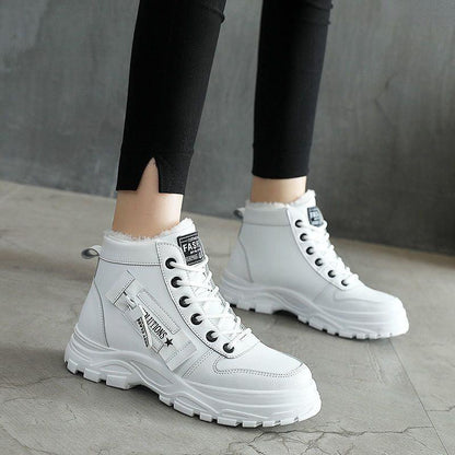 Grace | Fleece Lined Lace Up Platform Winter Ankle Boots