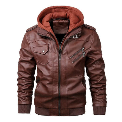 Humphrey | Hooded Leather Biker Jacket