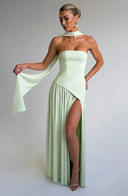 Ruby | Women's Asymmetric Maxi Wedding Guest Dress