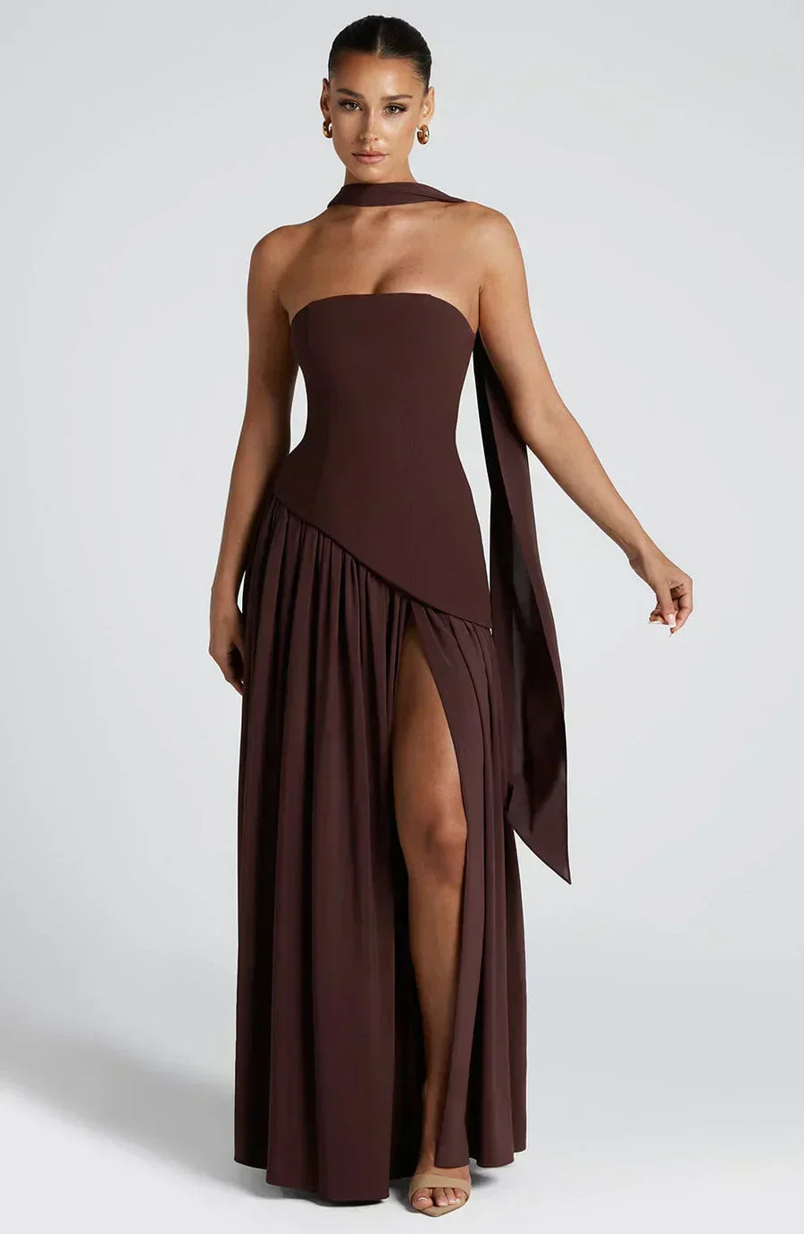 Ruby | Women's Asymmetric Maxi Wedding Guest Dress