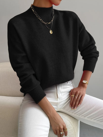 Laurie | Cosy Relaxed Mock Neck Knitted Winter Jumper