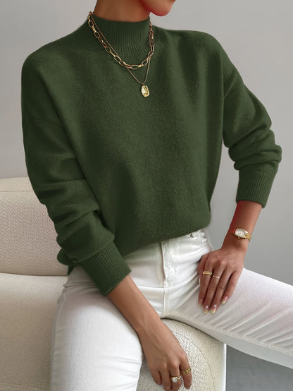 Laurie | Cosy Relaxed Mock Neck Knitted Winter Jumper